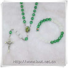 Two-Color Plastic Beads Rosary, Colourful Rosary Necklace and Bracelet (IO-crs002)